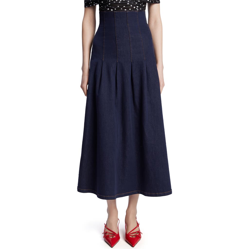 Bardot Zeta Denim Midi Skirt In Blue
