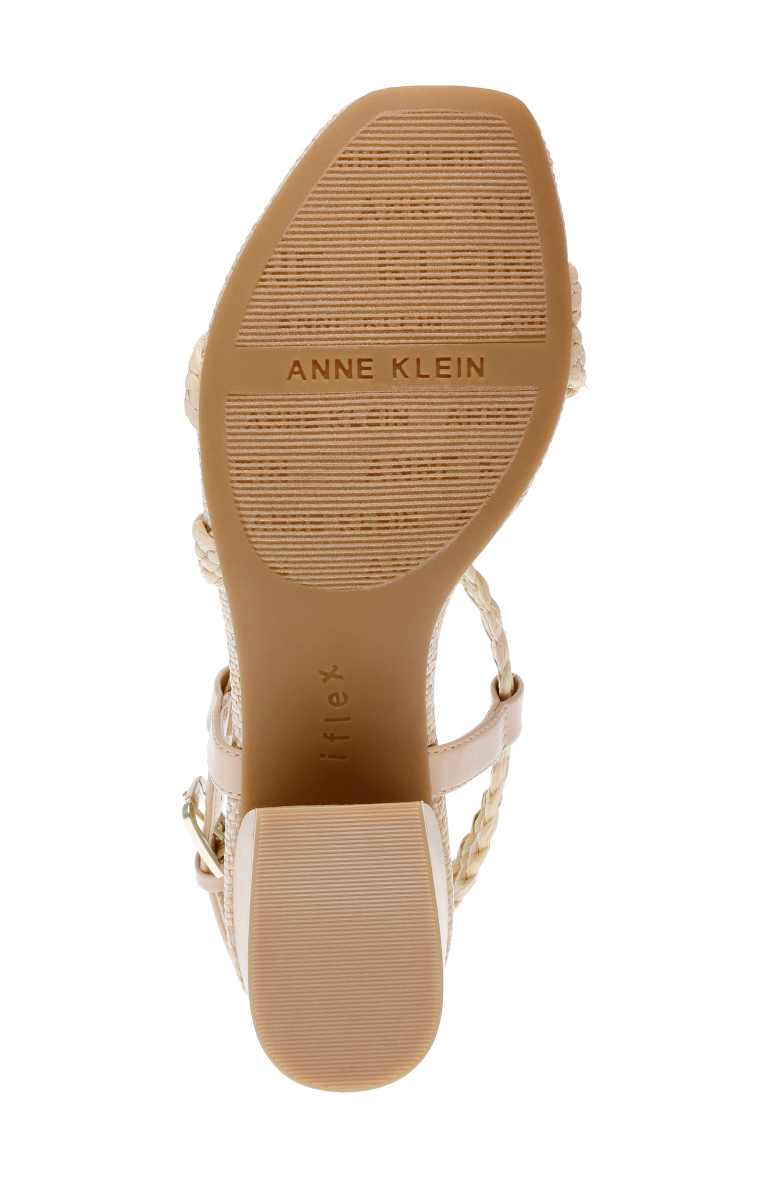 Anne Klein Meliza Block Heel Raffia Sandal, Alternate, color, 