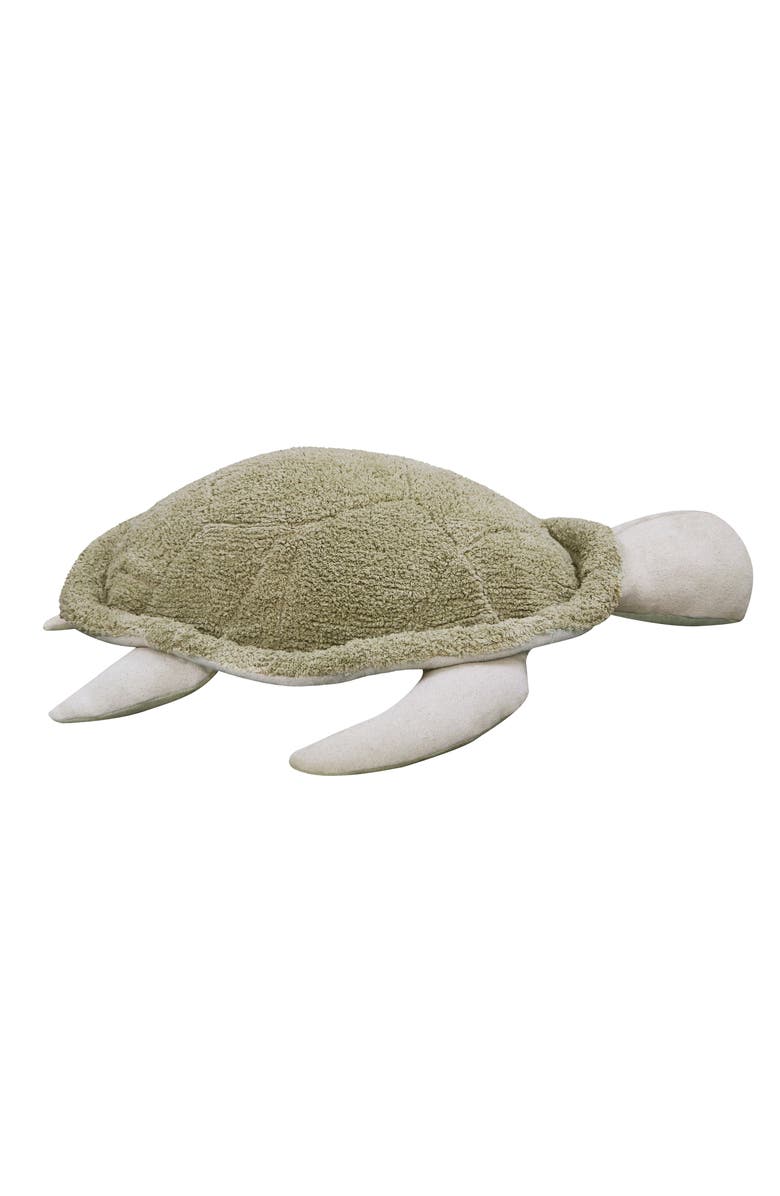 Lorena Canals Mrs. Turtle Floor Pouf, Alternate, color, Olive Natural