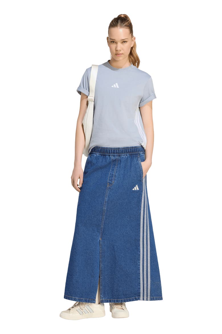 Denim Maxi Skirt, Alternate, color, PRELOVED INK