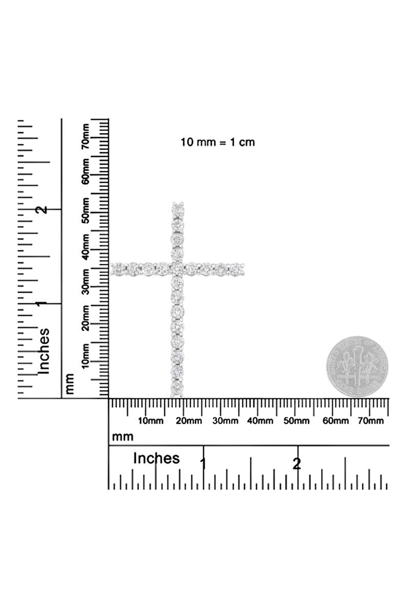 Haus of Brilliance Silver 4.0 Cttw Diamond 2-1/4" Cross Pendant with Box Chain Necklace, Alternate, color, Silver