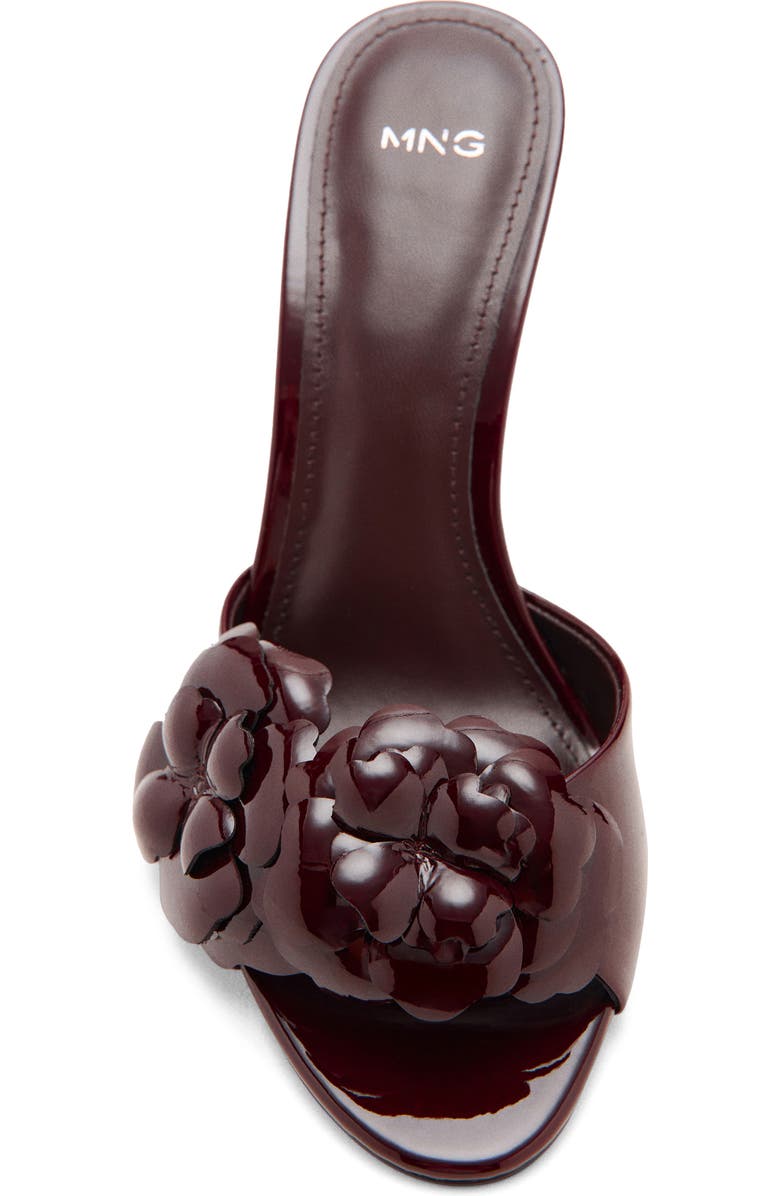 MANGO Flora Petals Slide Sandal, Alternate, color, Chocolate