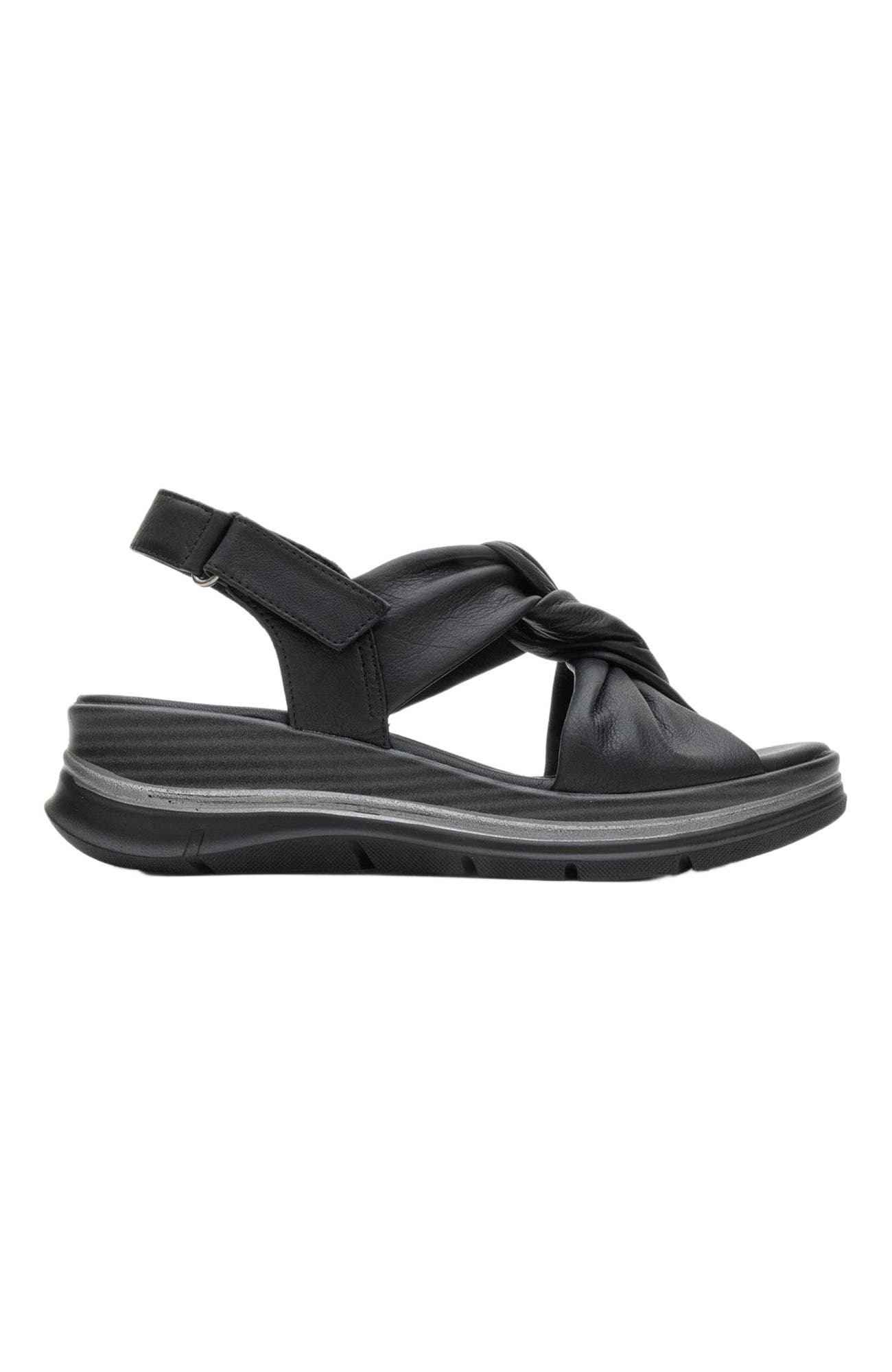 Forever & Always Shoes Oara Leather Sandal, Alternate, color, Black Leather