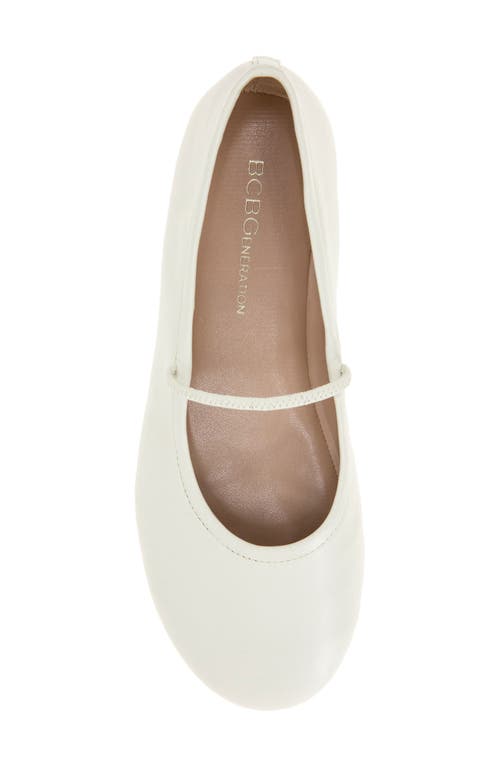 Bcbgeneration Marzi Mary Jane Flat In Blanc