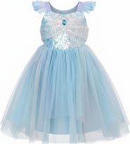 Mia Belle Girls Ocean Princess Sequin Tulle Dress
