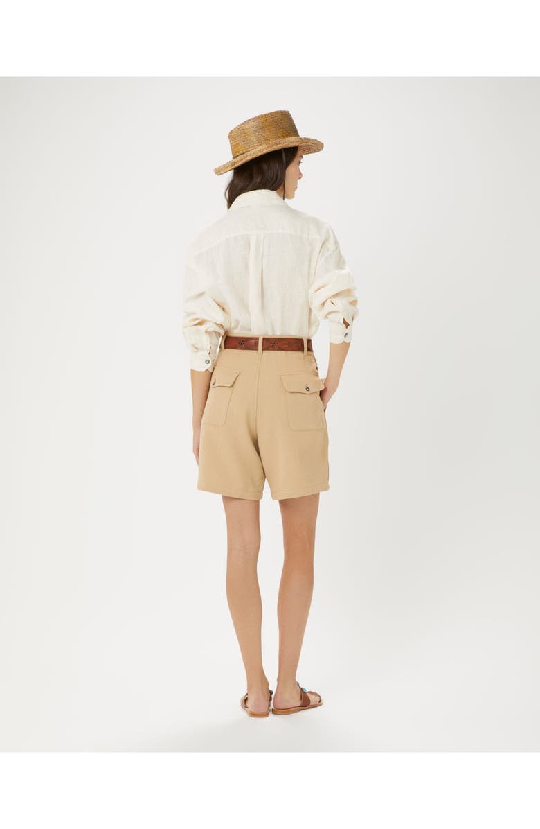 Fortela Jillian Cotton Bermuda with Pleats, Alternate, color, Camel