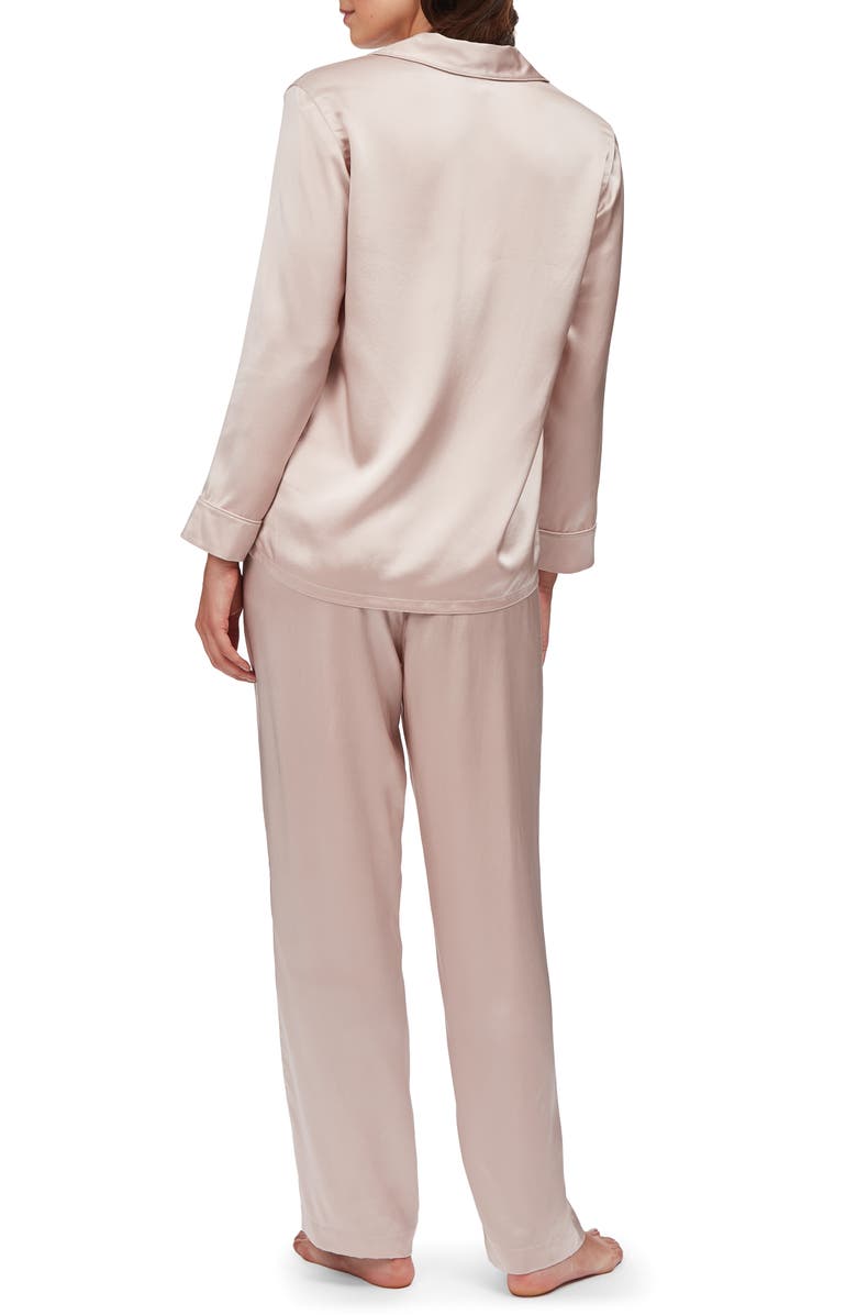 The White Company Piped Silk Pajamas, Alternate, color, 