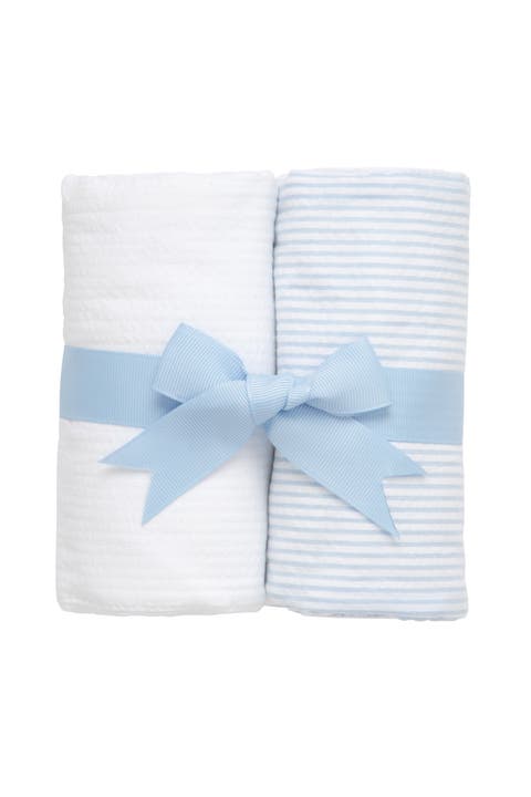 Seersucker Stripe Set of Two Burp Cloths