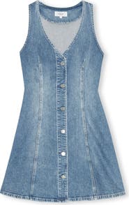 Rails Anaheim Sleeveless Fit & Flare Denim Minidress