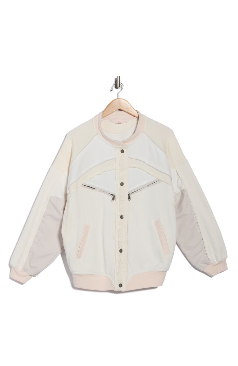 Free People Extra Winnings Bomber Jacket, Alternate, color, Ivory