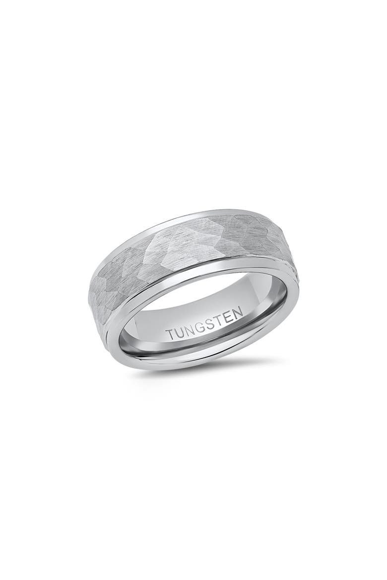 Tungsten Prism Band Ring, Main, color, SILVER