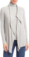 Karen Kane Rib Draped Open Front Cardigan