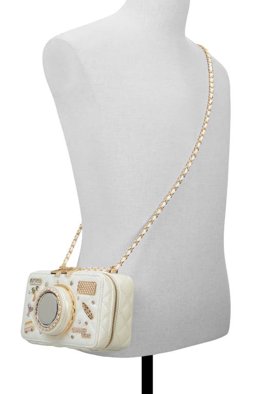 Aldo Caamy Quilted Faux Leather Crossbody Bag In White
