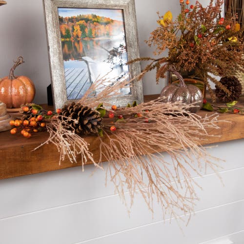 Northlight Fountain Grass Artificial Fall Harvest Spray In Neutral