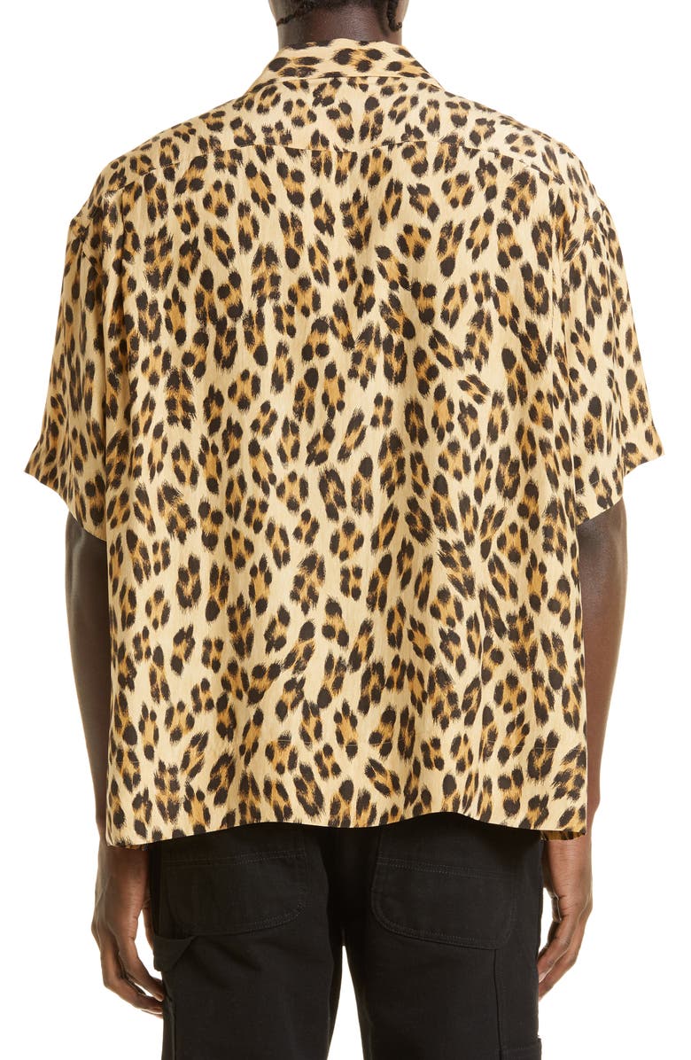 VISVIM Leopard Print Short Sleeve Silk Camp Shirt, Alternate, color,