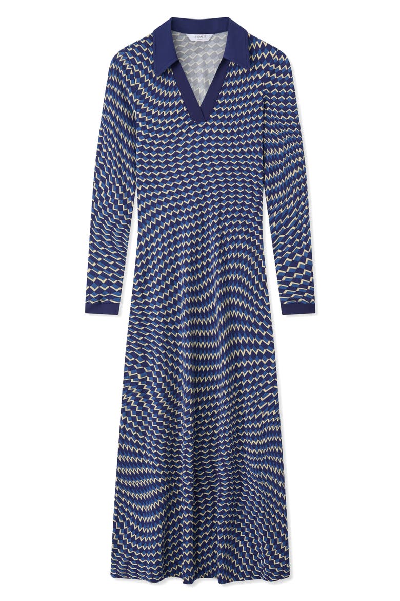 Brigitte Long Sleeve Jersey Dress, Alternate, color, NAVY