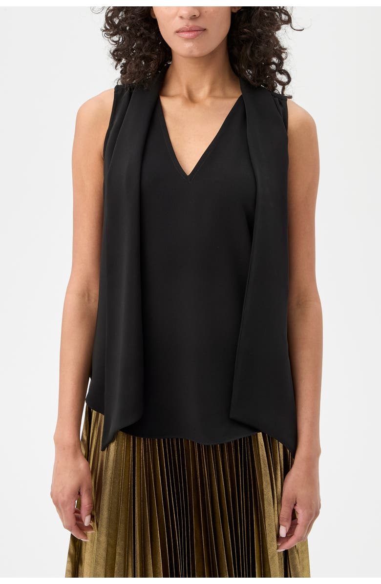 Trina Turk Alora 2 Sleeveless Tie Neck Top, Main, color, Black