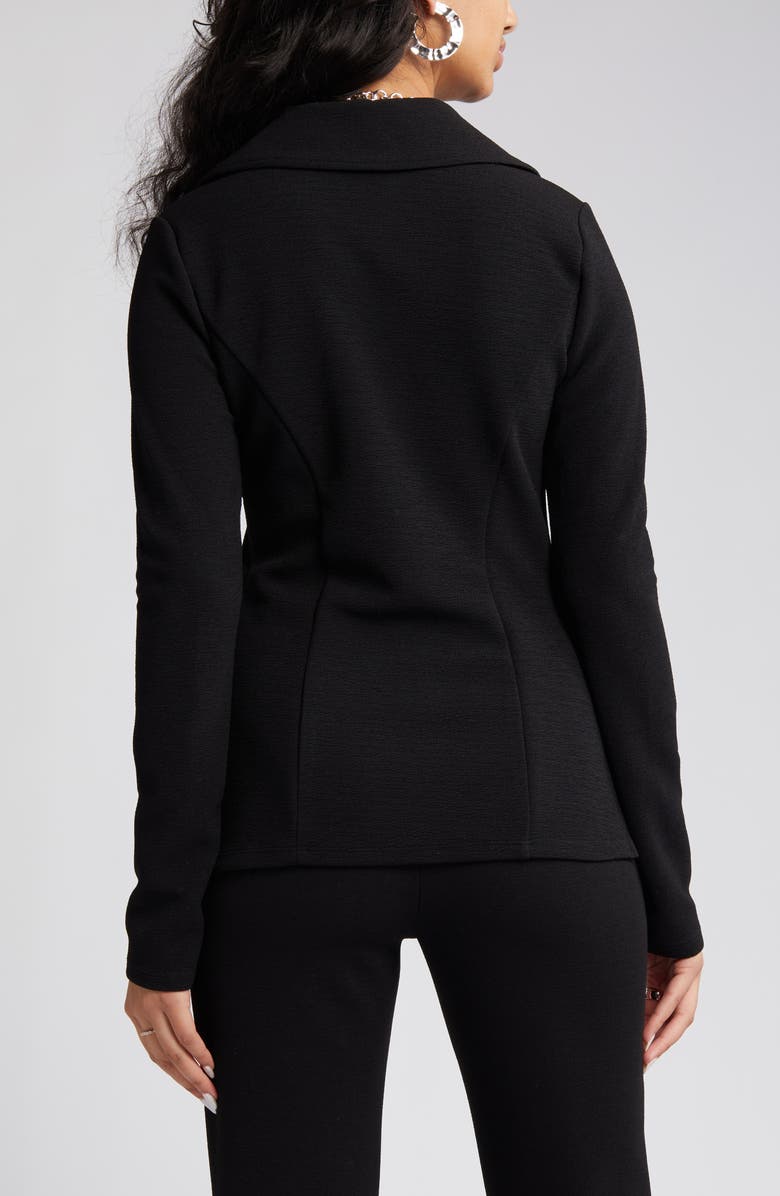 WAYF Double Knit Zip Cardigan, Alternate, color, Black