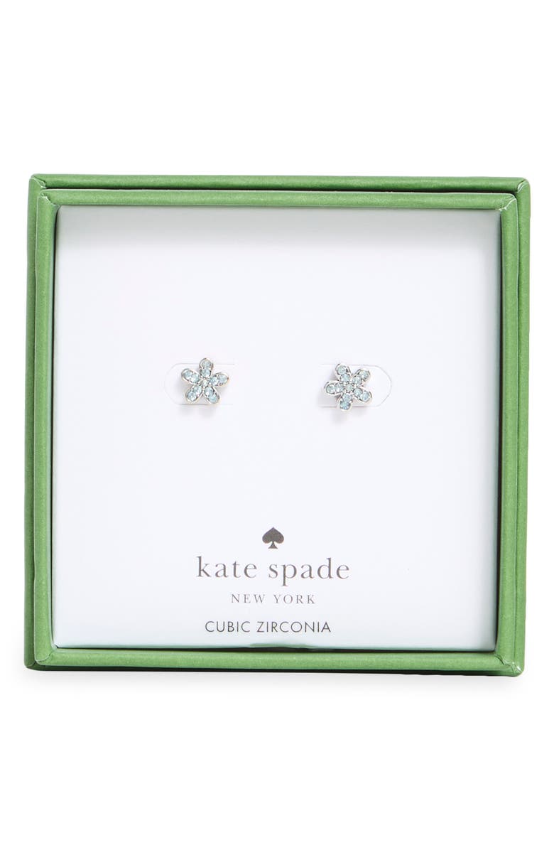 Kate Spade New York pavé cubic zirconia flower stud earrings, Main, color, Blue / Silver