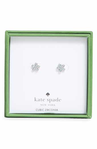 pavé cubic zirconia flower stud earrings