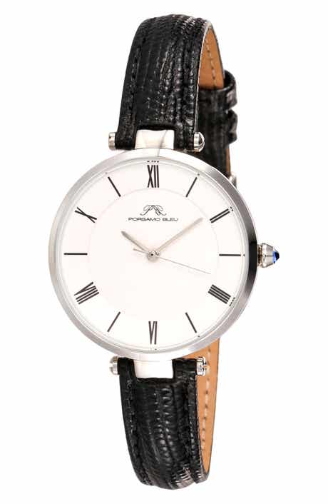 PORSAMO BLEU Bellevue Leather Strap Watch, 32mm