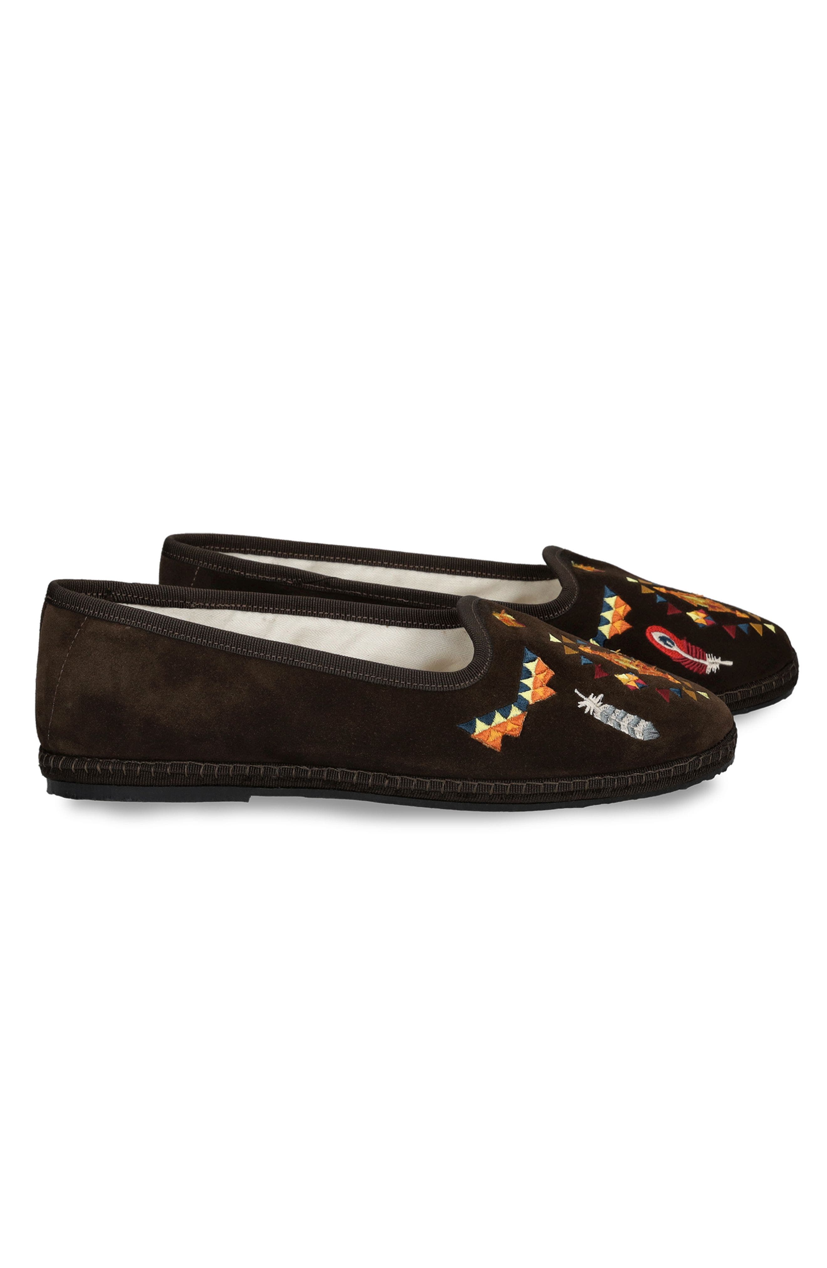 Fortela Frutate Friulane Suede Leather Embroidery, Alternate, color, Cacao