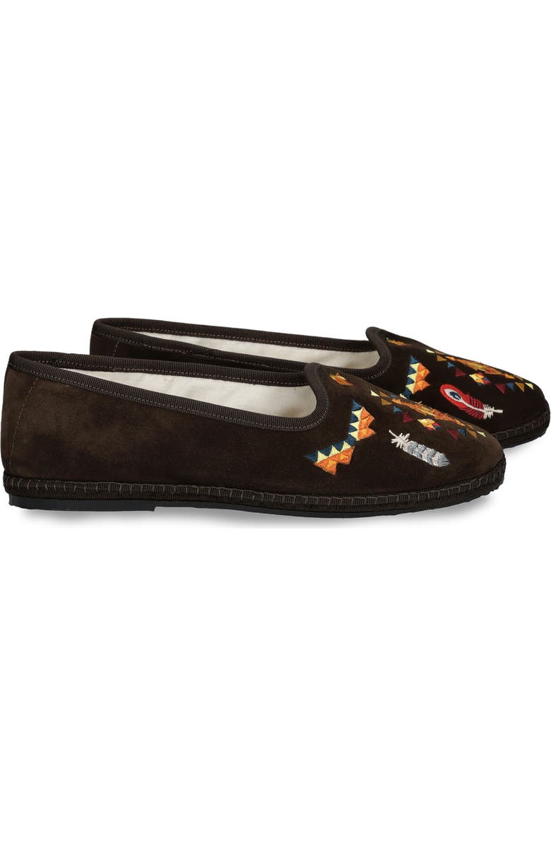 Fortela Frutate Friulane Suede Leather Embroidery, Alternate, color, Cacao
