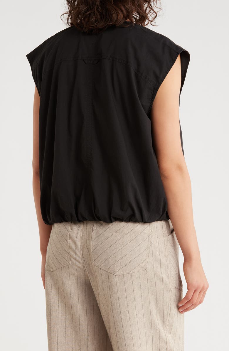 Democracy Zip Poplin Vest, Alternate, color, Black