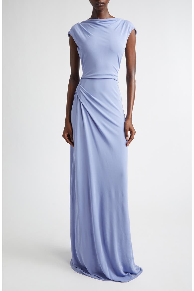 Draped Jersey Gown, Main, color, WISTERIA
