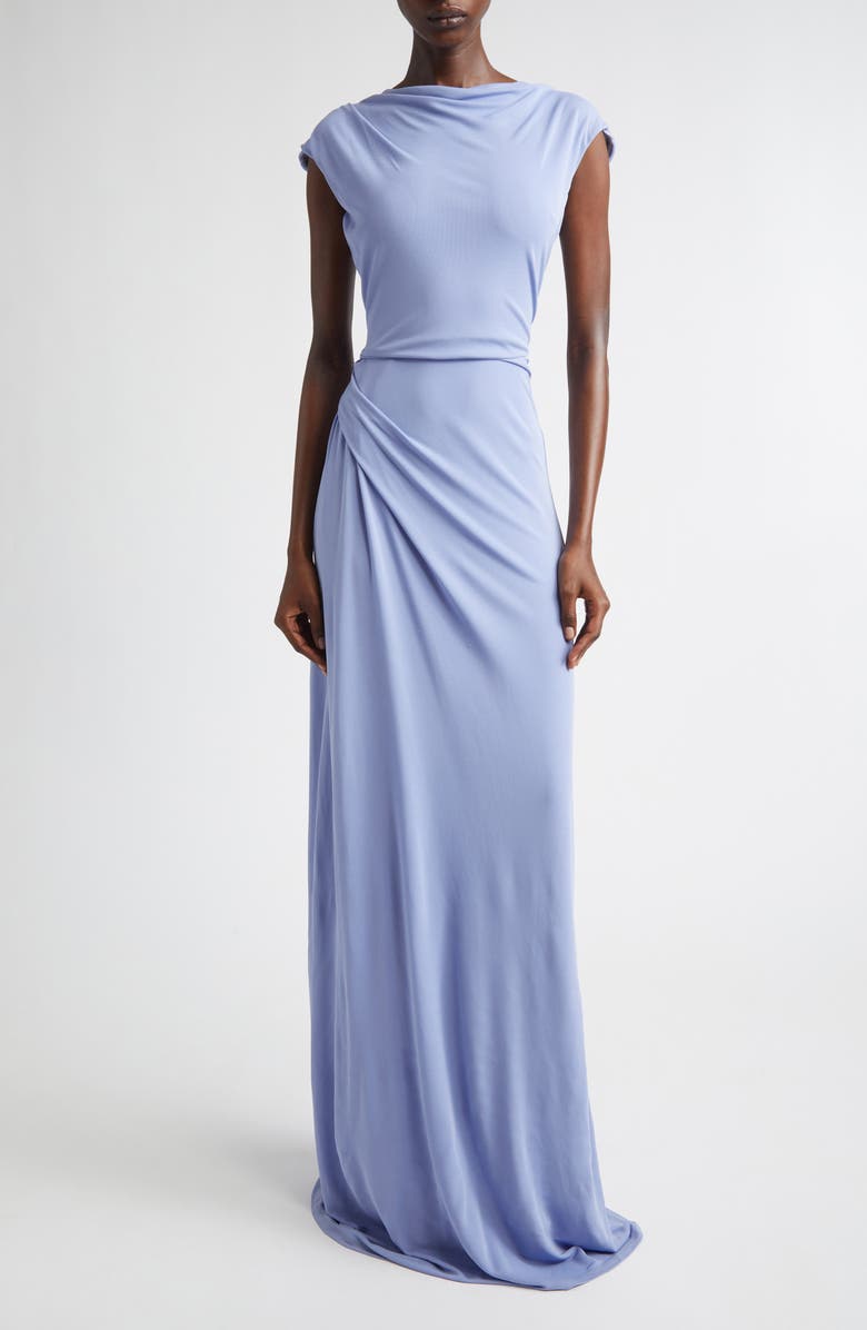 Erdem Draped Jersey Gown, Main, color, Wisteria