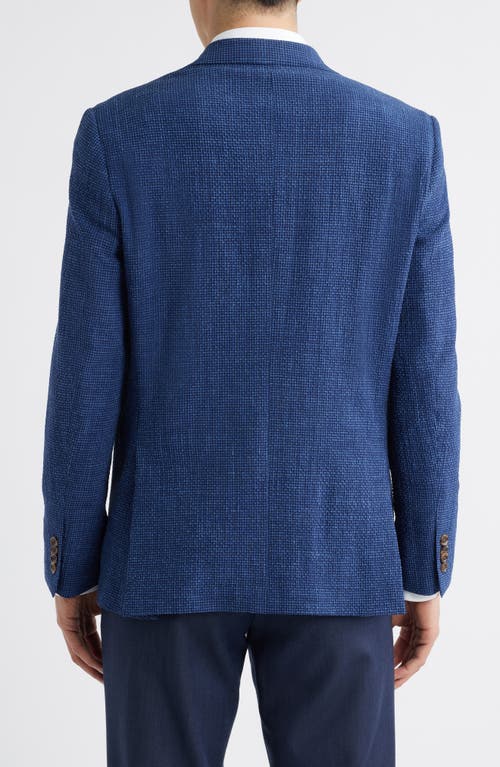 Jack Victor Myles Navy Check Wool Blend Seersucker Sport Coat