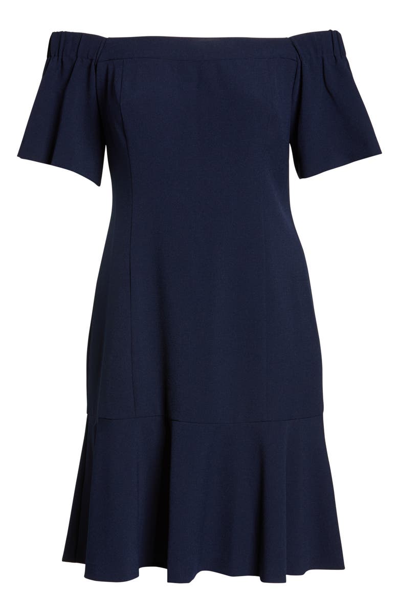 Vince Camuto Crepe Off the Shoulder Dress, Alternate, color,