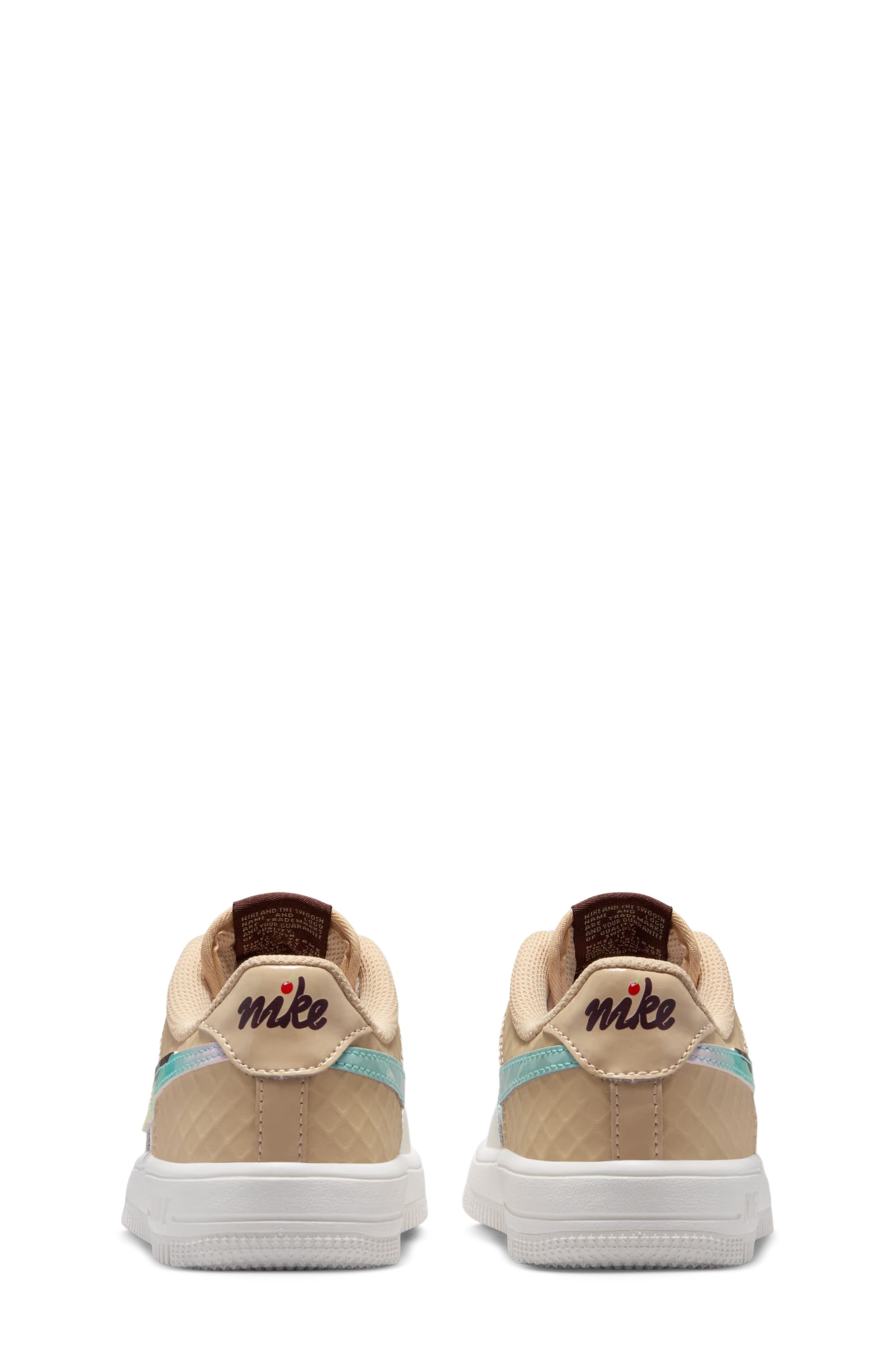 Kids' Air Force 1 Low Sneaker, Alternate, color, SAIL/ SESAME/ TURQUOISE