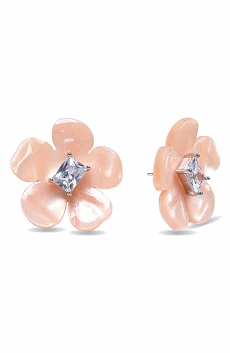 EYE CANDY LOS ANGELES Fiorella Stud Cubic Zirconia Stud Earrings