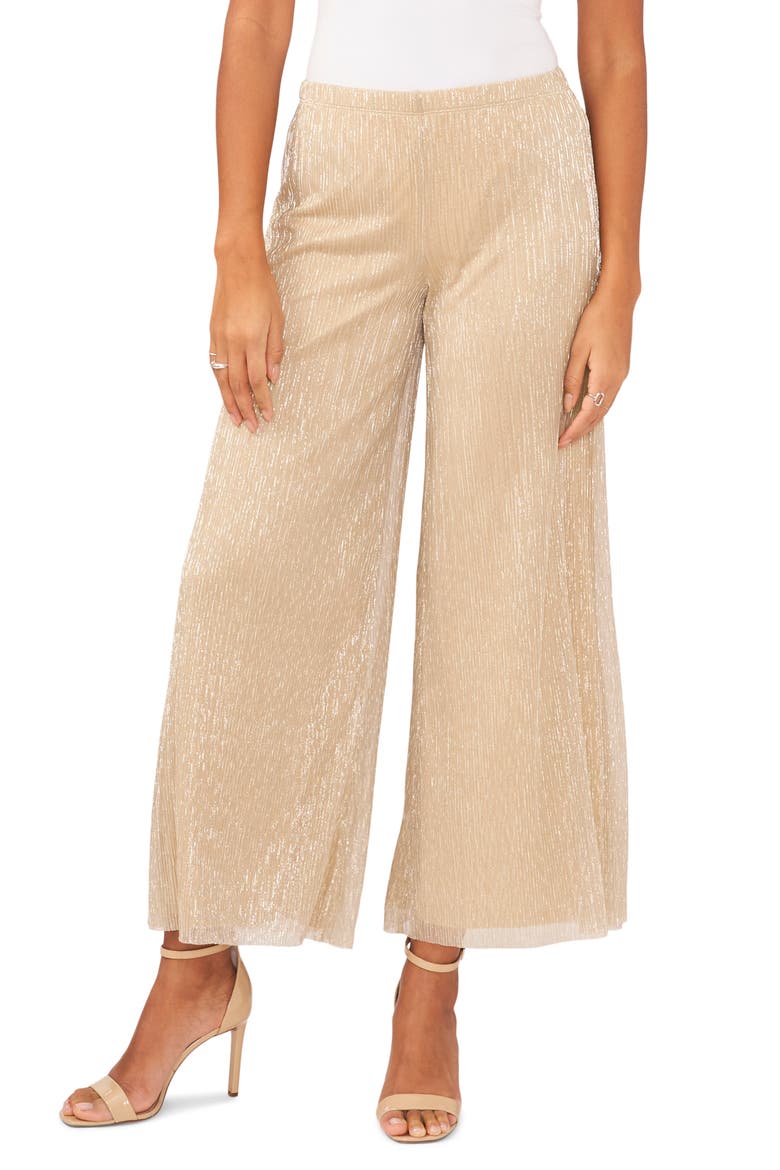 Metallic Mesh Palazzo Pants, Main, color, GOLD