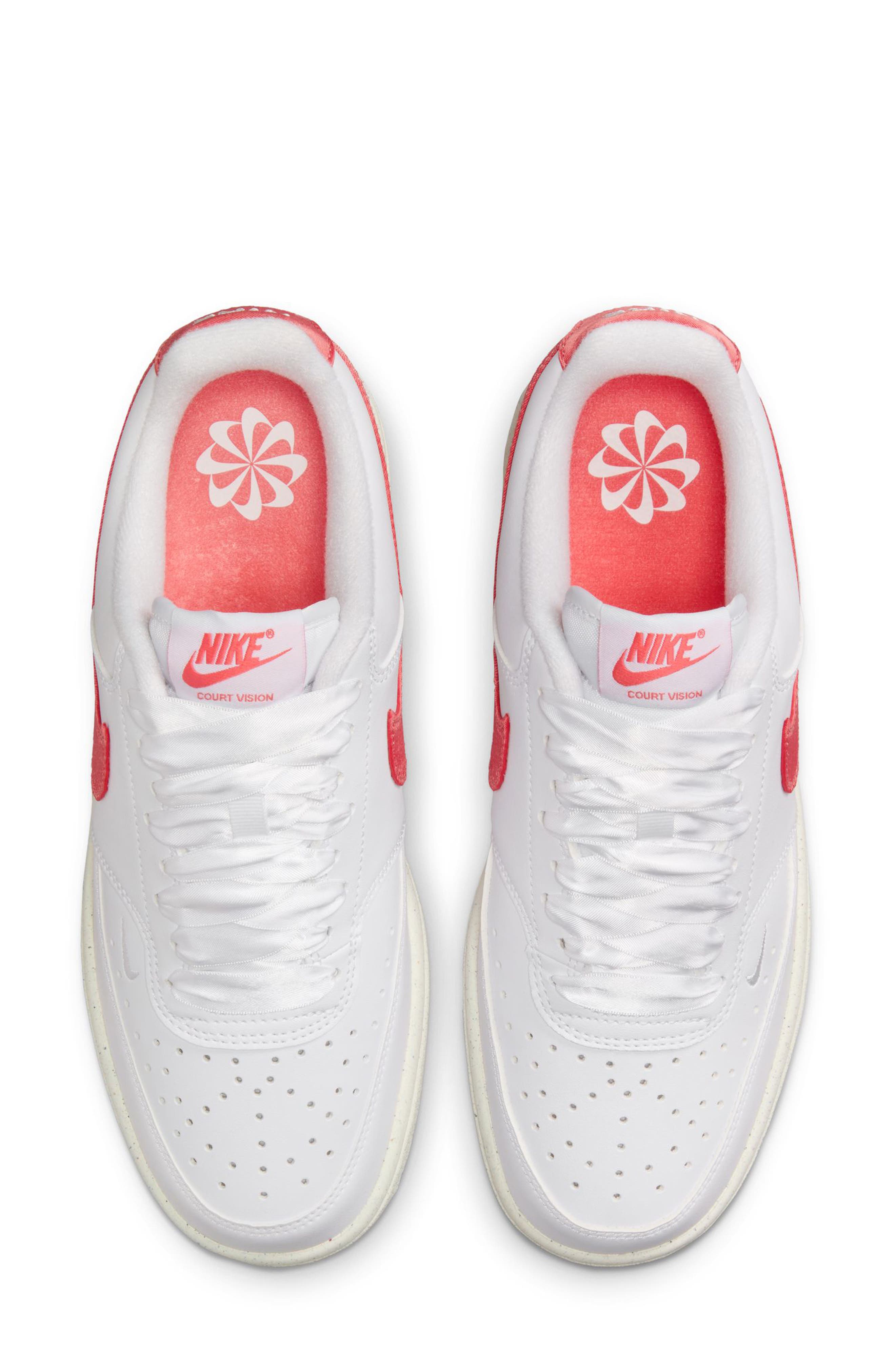 Nike Court Vision Low Sneaker, Alternate, color, White/ Magic Ember