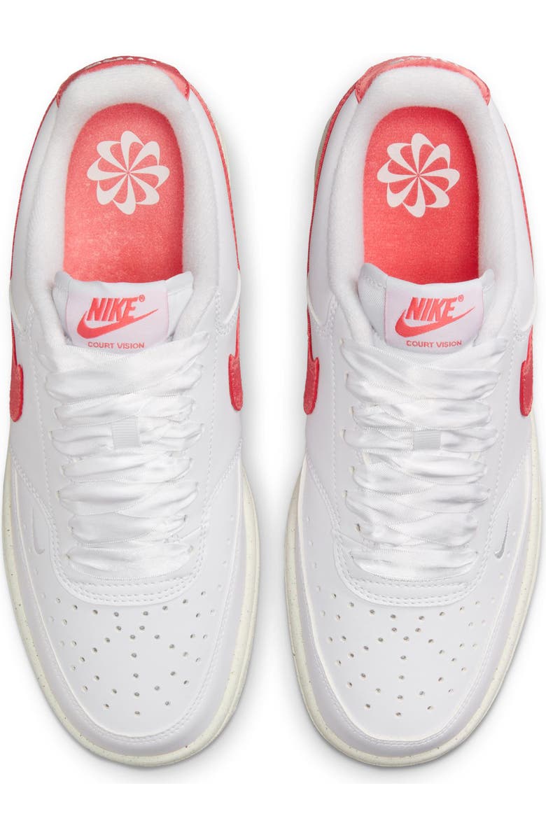 Nike Court Vision Low Sneaker, Alternate, color, White/ Magic Ember