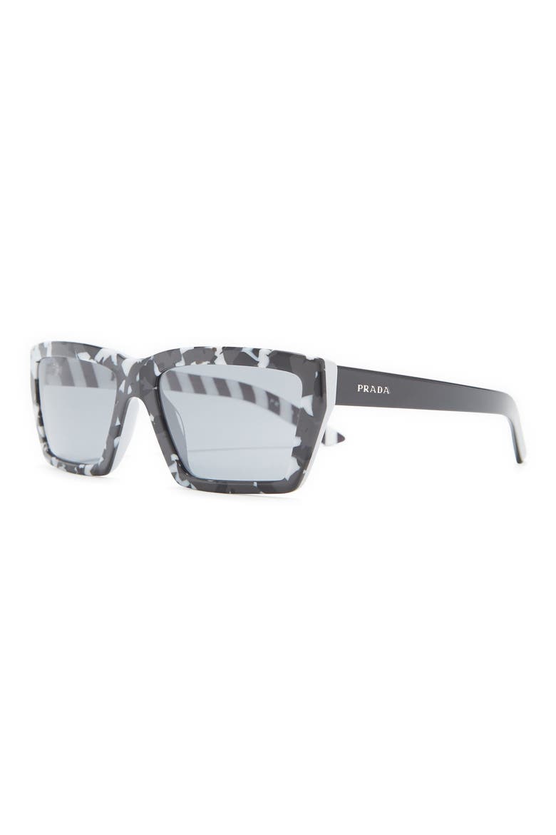 Camo Geo 57mm Rectangle Sunglasses, Alternate, color, CAMO BLACK