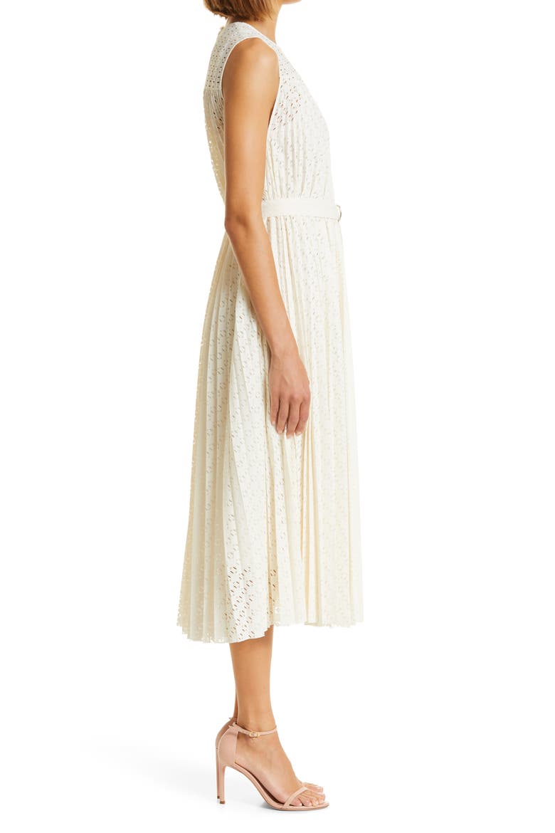 Deplica Cutout Pleated Dress, Alternate, color, SOFT CREAM