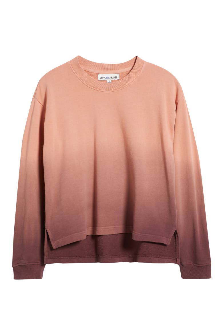 Ombré Sweatshirt, Alternate, color, MERLOT