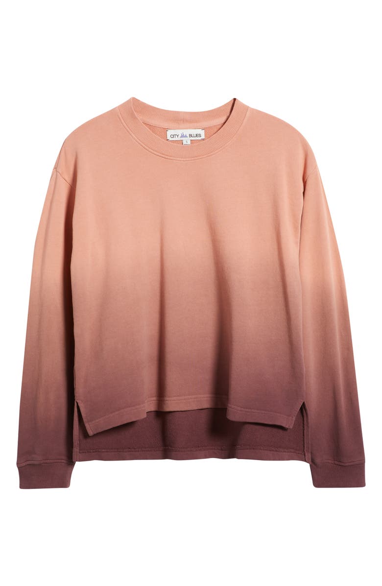 CITY BLUES Ombré Sweatshirt, Alternate, color, Merlot