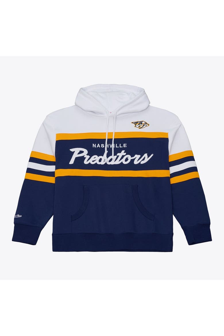 Men's Mitchell & Ness Navy Nashville Predators Head Coach Hoodie, Main, color, Navy