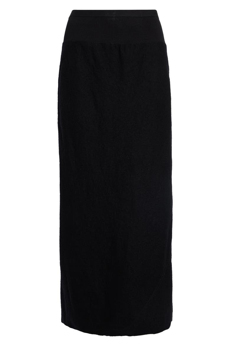 Bias Cut Cotton & Wool Skirt, Main, color, BLACK