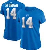Nike Women's Nike Amon-Ra St. Brown Blue Detroit Lions Player Name & Number T-Shirt