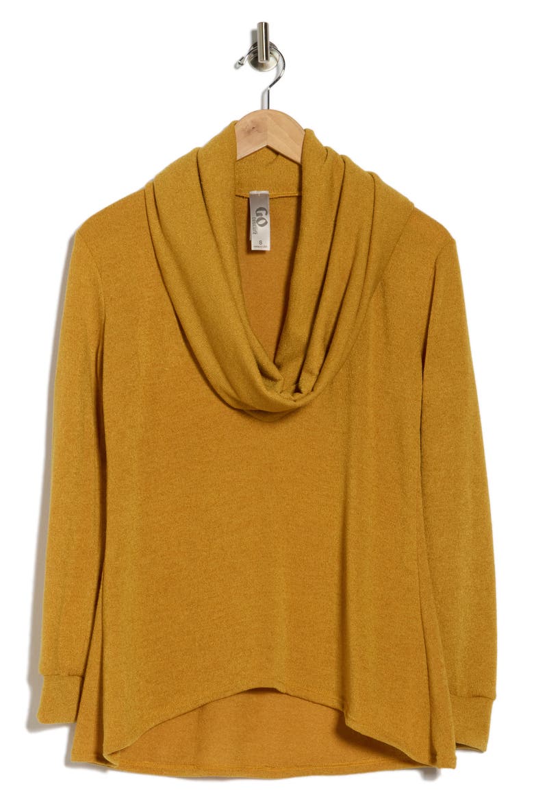 Off the Shoulder Asymmetric Sweater, Alternate, color, MUSTARD