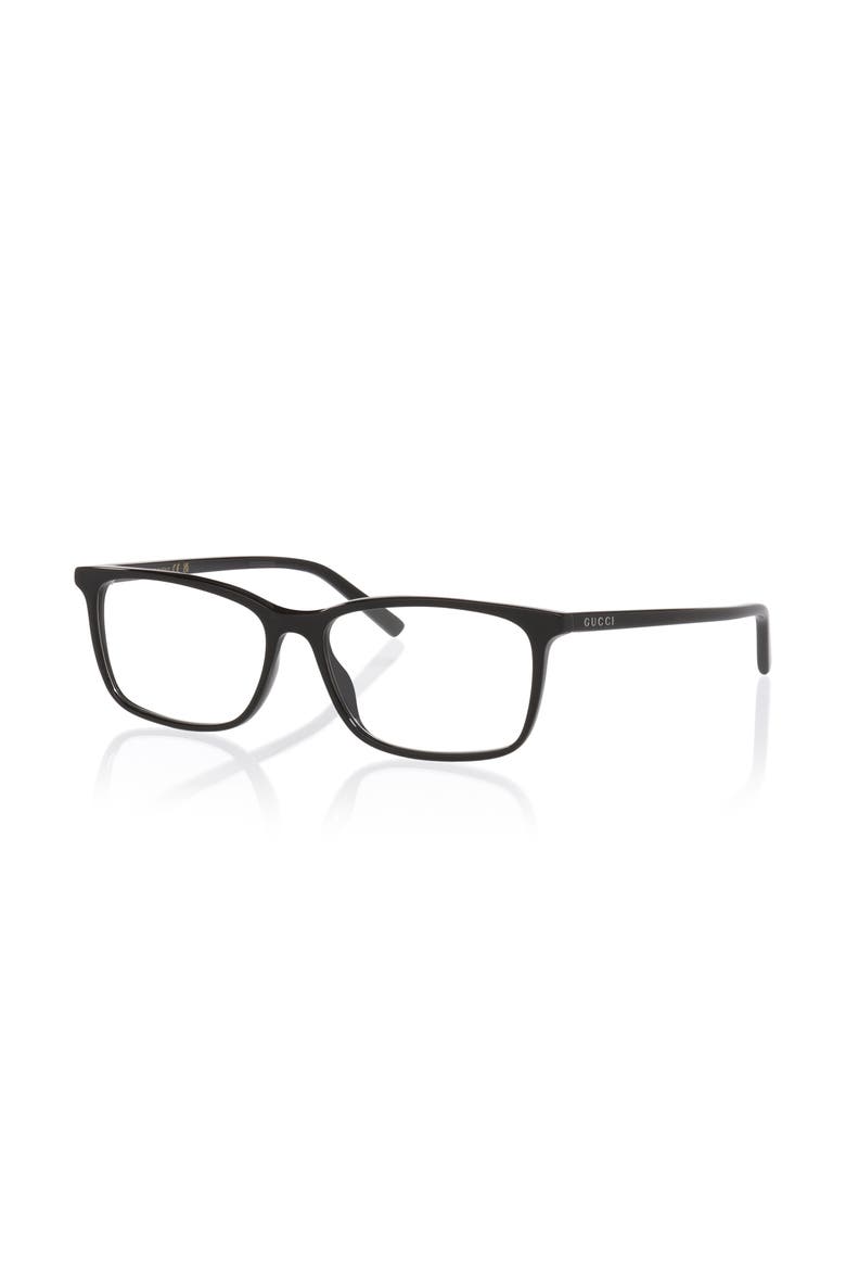 57mm Rectangle optical glasses, Main, color, Black