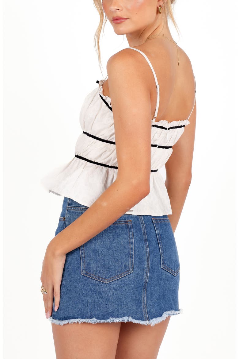Jenni Shirred Peplum Camisole, Alternate, color, WHITE FLORAL
