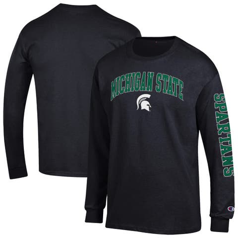 Men's Champion  Black Michigan State Spartans Arch Over Logo 2-Hit Long Sleeve T-Shirt