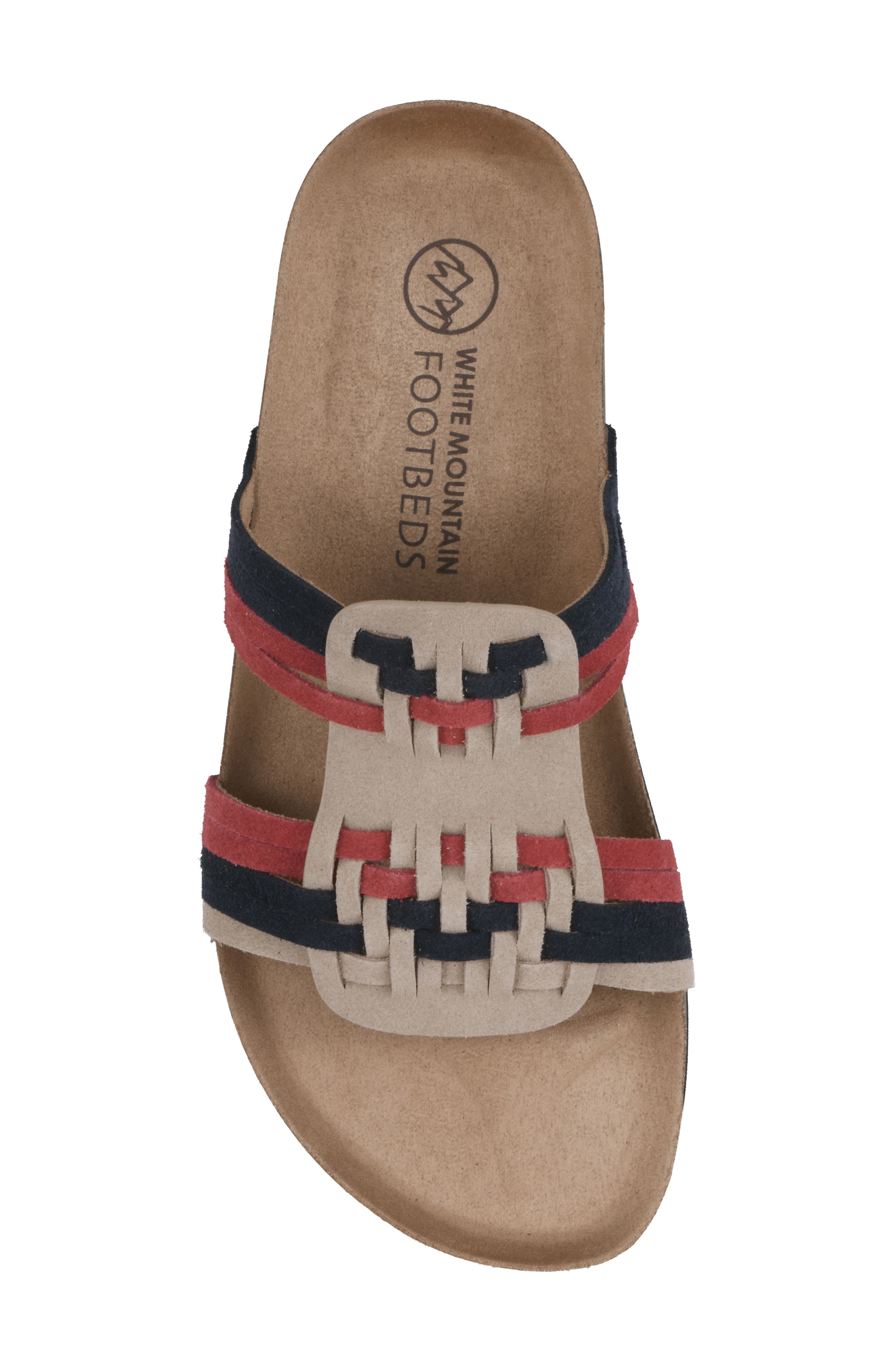 Halicore Slide Sandal, Alternate, color, AMERICANA/ MULTI/ SUEDE