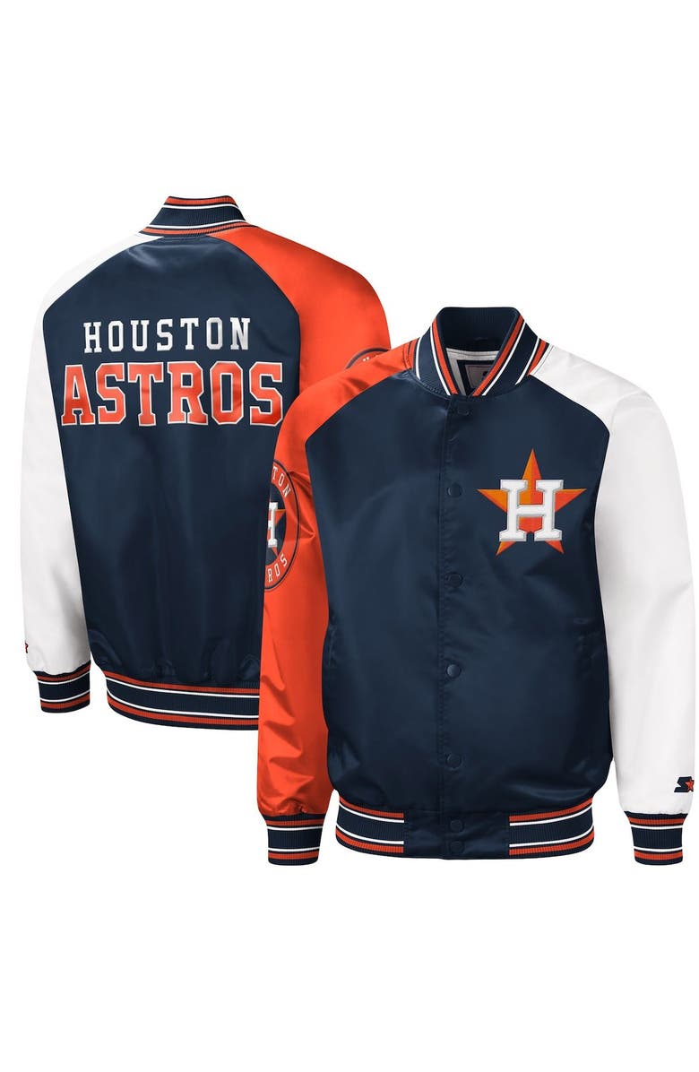 Astros スタジャン ネイビー STARTER Men's Starter Navy/Orange Houston Astros Reliever Varsity
